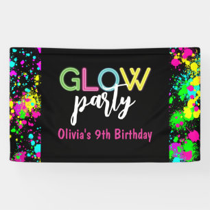 Neon Glow Geburtstagsparty Banner