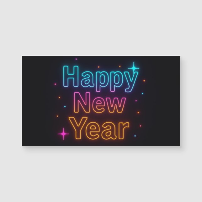 Neon-Glow-Gradient-Typografie-Party-Stimmung Cool Magnetkarte (Vorderseite)