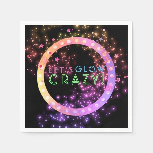 Neon Glow im dunklen Party | Kindergeburtstag Star Serviette (Vorderseite)