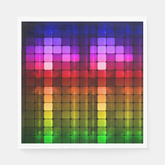 Neon Glow in Dark, Rainbow Cheetah Print Serviette (Vorderseite)