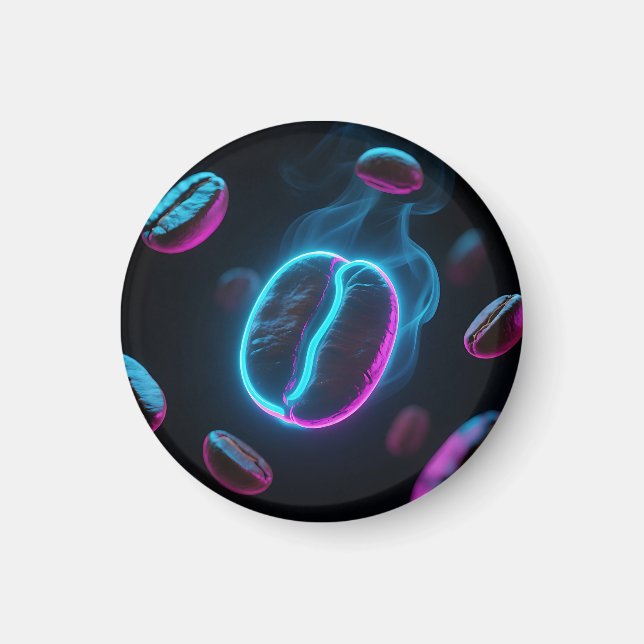Neon-Glow-Kaffeebohne-Energie Magnet (Vorne)