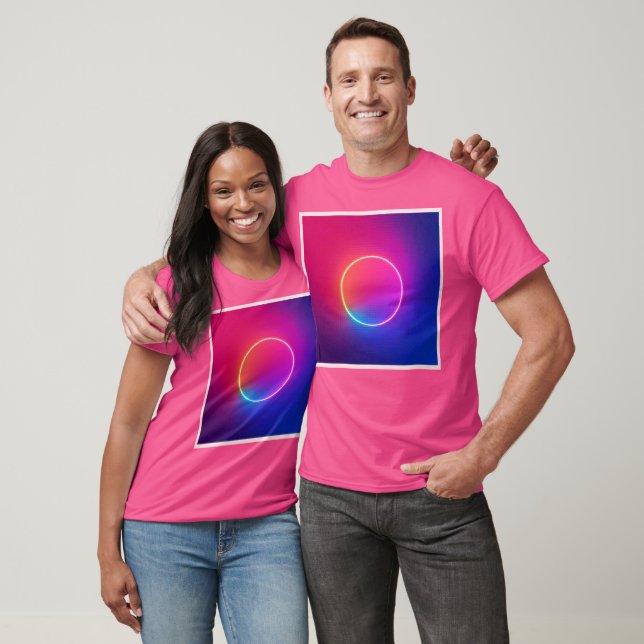 Neon-Glow-Kreis Abstracte Kunst T-Shirt (Unisex)