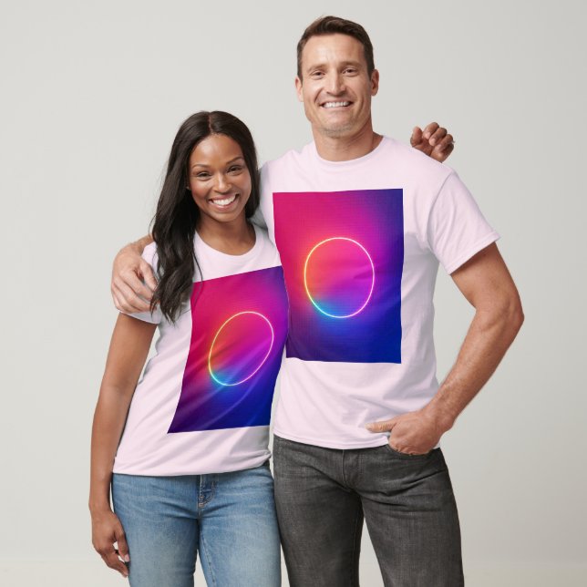 Neon-Glow-Kreis Abstracte Kunst T-Shirt (Unisex)