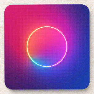 Neon-Glow-Kreis-Abstraktkunst Getränkeuntersetzer