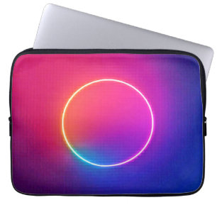 Neon-Glow-Kreis-Abstraktkunst Laptopschutzhülle