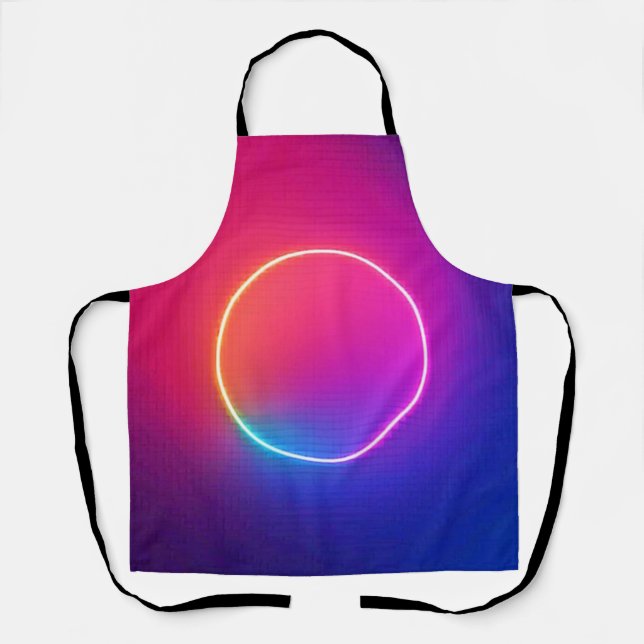 Neon-Glow-Kreis-Abstraktkunst Schürze (Vorderseite)