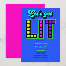 Neon Glow Lasst uns eine Retro-Weihnachtsfeier sta
