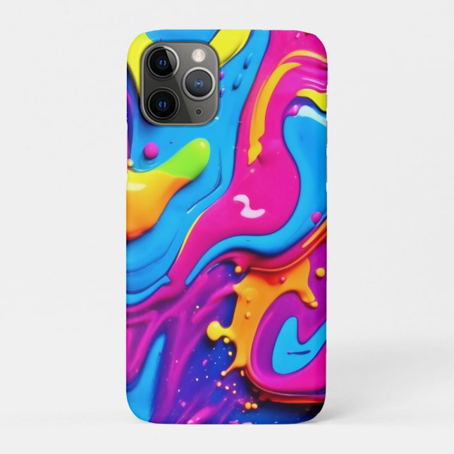 Neon Glow Liquid Spritzer Artwork Case-Mate iPhone Hülle (Rückseite)