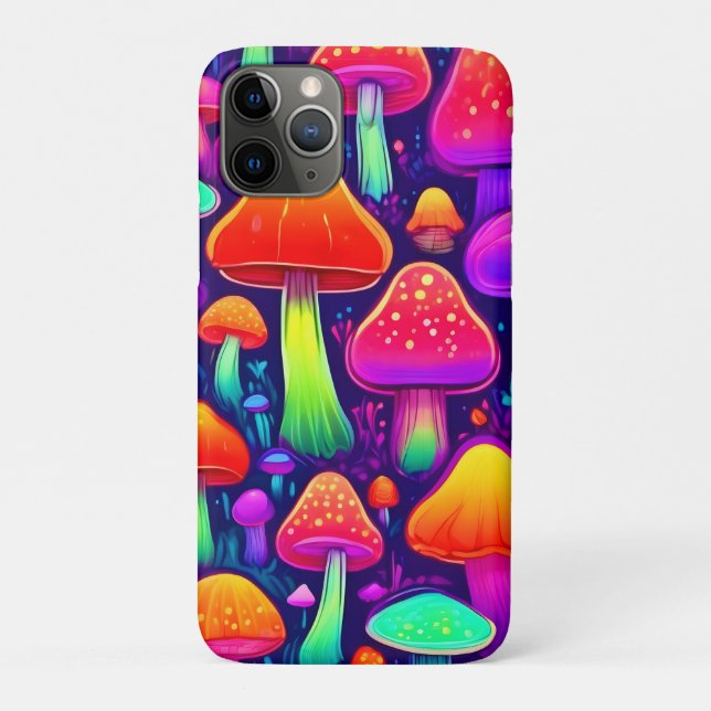 Neon Glow Mushroom Forest Case-Mate iPhone Hülle (Rückseite)