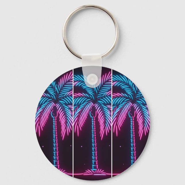 Neon-Glow-Palme Schlüsselanhänger (Vorderseite)