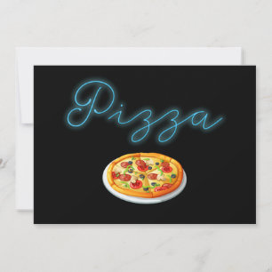 Neon Glow Pizza Einladung