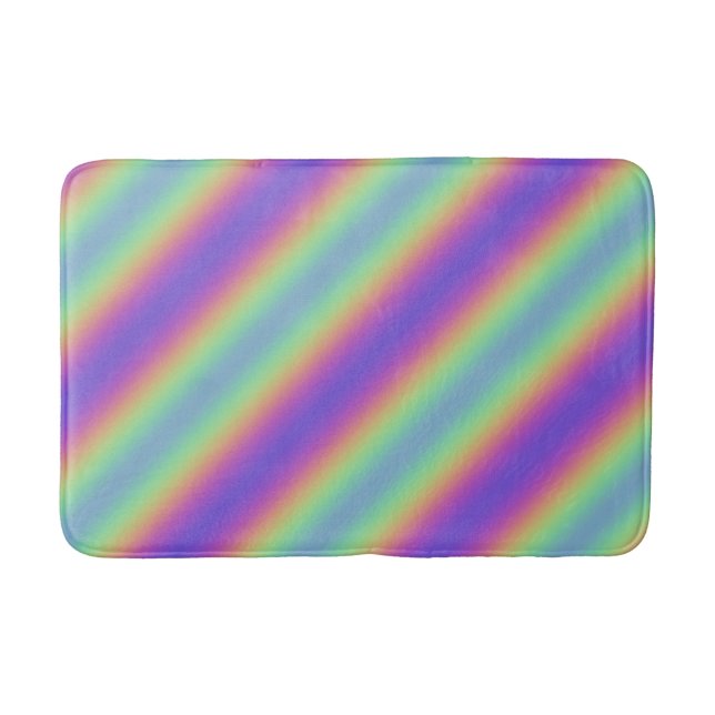 Neon Glow Rainbow Strip Bath Mat Badematte (Vorderseite)