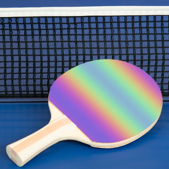 Neon Glow Rainbow Strip Ping Pong Paddle Tischtennis Schläger (InSitu)
