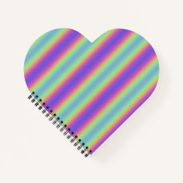 Neon Glow Rainbow Stripe Spiral Notebook Notizbuch