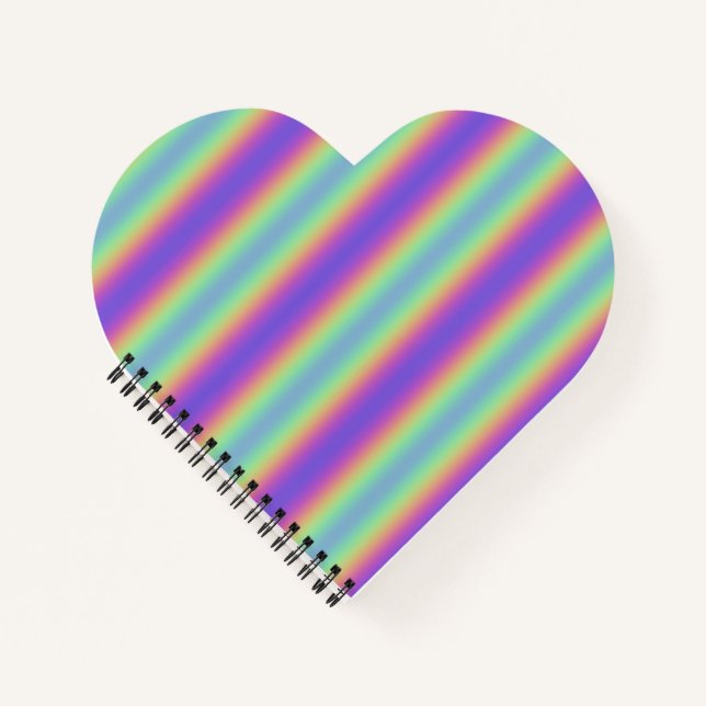 Neon Glow Rainbow Stripe Spiral Notebook Notizbuch (Vorderseite)