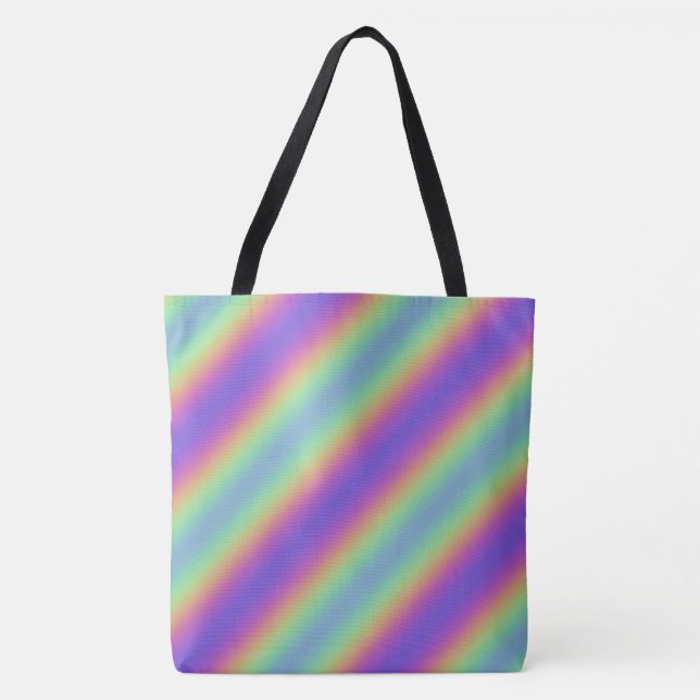 Neon Glow Rainbow Stripe Tasche (Vorderseite)