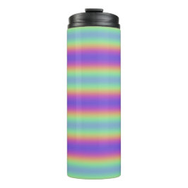 Neon Glow Rainbow Stripe Thermal Tumbler Thermosbecher
