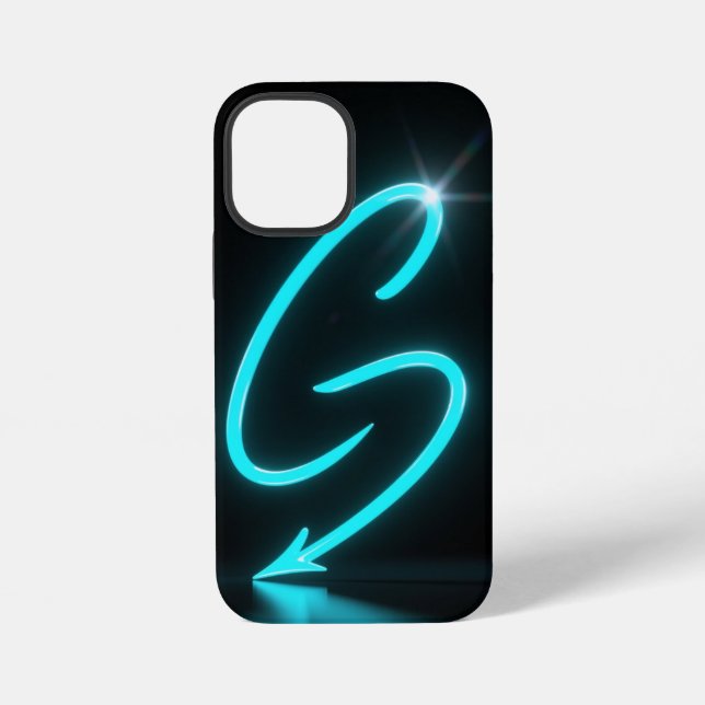 Neon-Glow-Schwarz-Handyhülle iPhone Hülle (Rückseite)