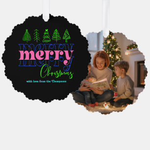 Neon-Glow-Scribbles-Weihnachtsgeschenk Ornament Karte