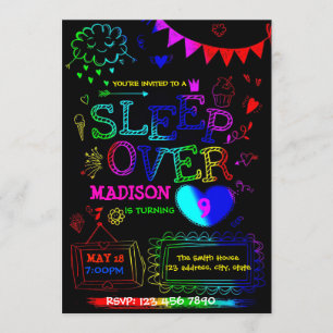 Neon Glow Slumme Party Einladung