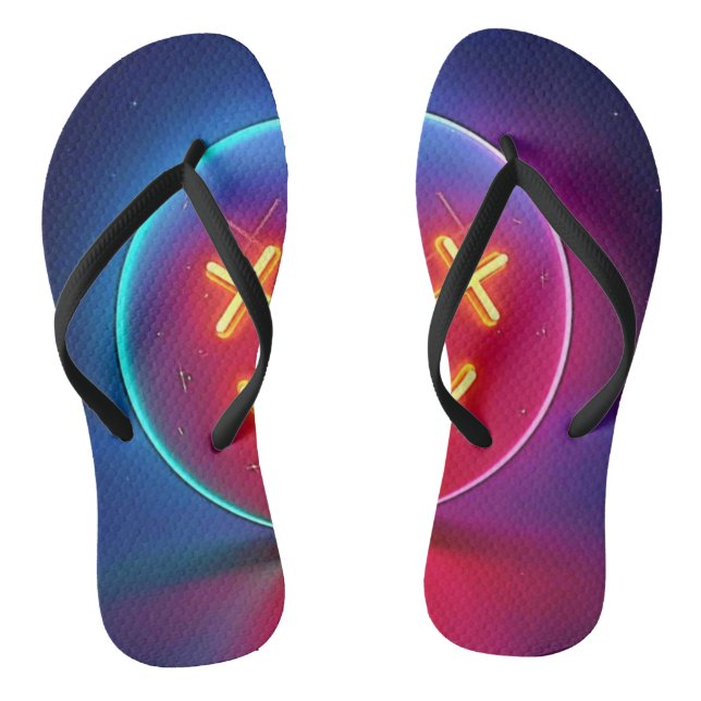 Neon Glow Smiley Flip Flops (Fußbett)