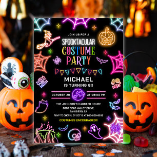 Neon Glow Spooktacular Halloween Party Einladung