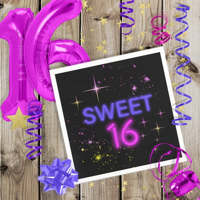 Neon Glow Sweet 16 ID760 Serviette (Von Creator hochgeladen)