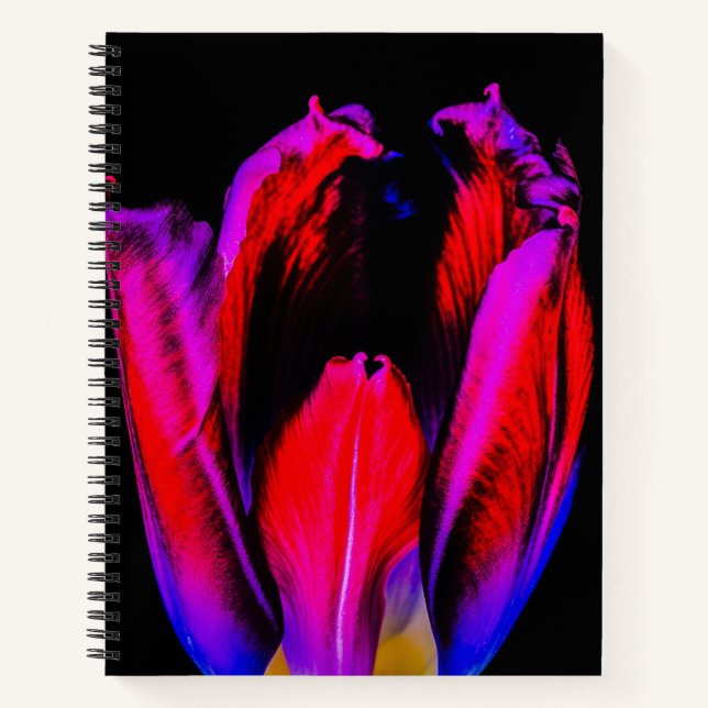 Neon Glow Tulip Notizbuch (Vorderseite)