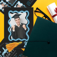Neon Glow Wavy Border Foto Graduation Party