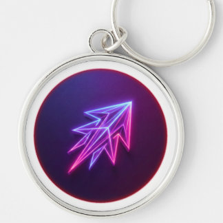 Neon-Glow-Zukunftsraketen-Symbol Schlüsselanhänger