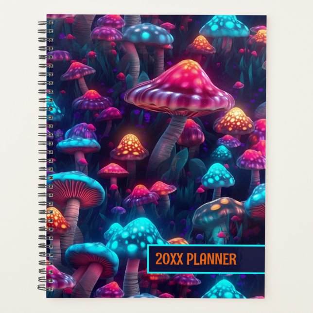 Neon Glows Mushrooms Planer (Vorderseite)
