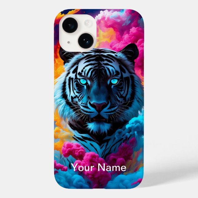 Neon Glows Tiger mystisch und ätherisch Case-Mate iPhone Hülle (Rückseite)