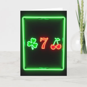 Neon-Glücksnummer Sieben Karte