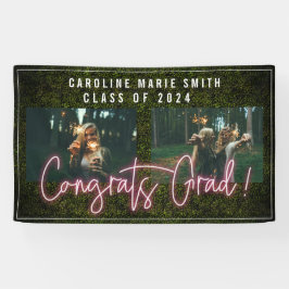 Neon Glückwunschs Graduate 2 Foto Graduation Party Banner