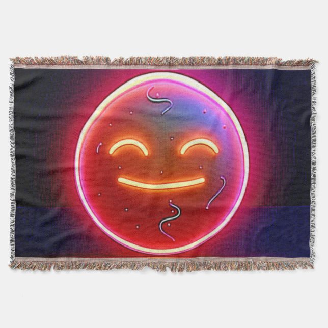 Neon-Glühende Fröhliche Gesichtskunst Decke (Vorderseite)