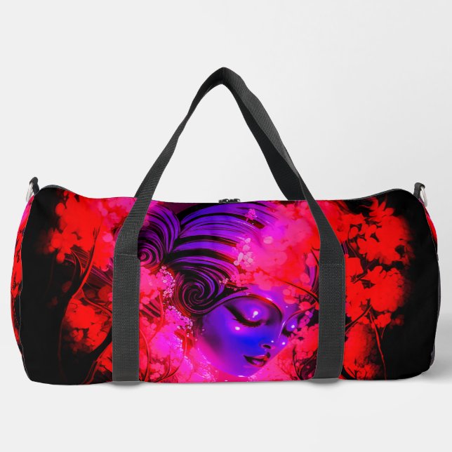 Neon Goddess in Enchanted Forest Duffle Bag (Vorderseite)
