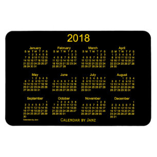 Neon Gold Kalender 2018 von Janz 4x6 Magnet