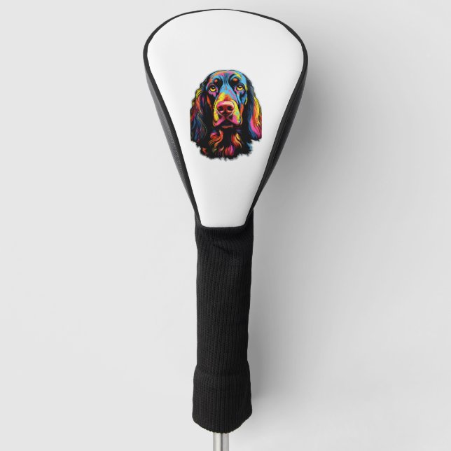 Neon Gordon Setter Golf Headcover (Vorderseite)