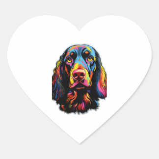 Neon Gordon Setter Herz-Aufkleber