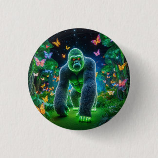 Neon Gorilla in der Nacht Button