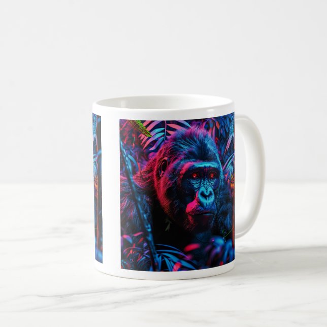 Neon Gorilla Kaffeetasse (VorderseiteRechts)