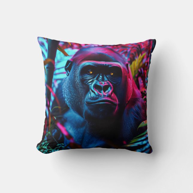 Neon Gorilla Kissen (Vorderseite)