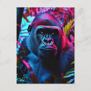 Neon Gorilla Postkarte