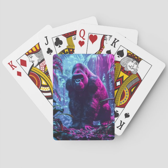 Neon Gorilla Spielkarten (Rückseite)