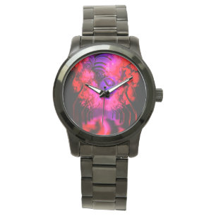 Neon-Göttin im verzauberten Wald Armbanduhr