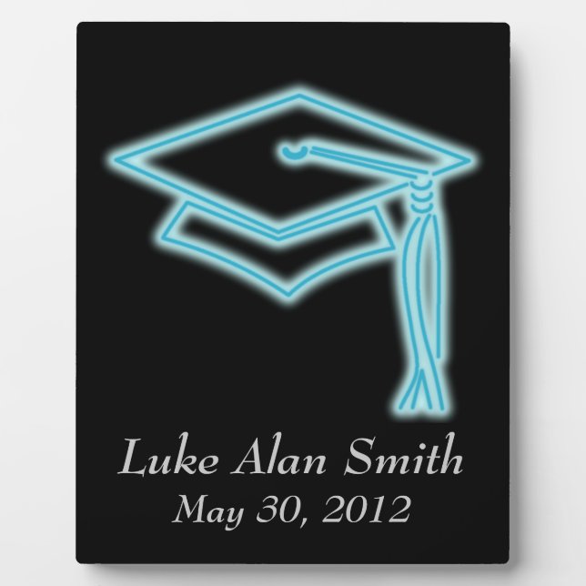 Neon Grad Cap Light Blue Fotoplatte (Vorderseite)