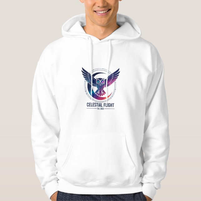 Neon Gradient Wolf Phoenix Owl Art Hoodie (Vorderseite)