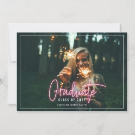 Neon Graduate Abschluss Foto Einladung