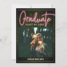 Neon-Graduate-Foto-Klasse des Abschlusses Einladung