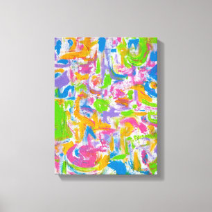 Neon Graffiti Abstrakt Art Brushstrokes Leinwanddruck